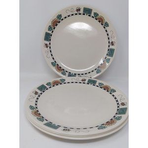Corelle Sunblossoms Dinner Plate 10 1/4" Sunflowers Bees Seeds  Set of 4